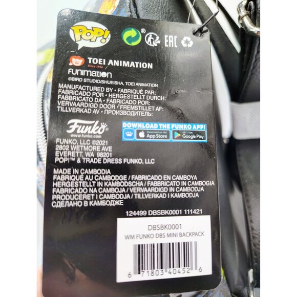 Dragon Ball Super Mini Backpack Funko Pop Anime Characters Goku Broly Beerus Tag - Picture 7 of 16